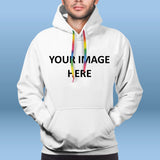 Customizable Pull-Over Sweatshirt for Men with Hoodie