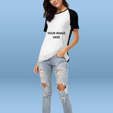 Customizable Black & White Baseball Tee-Shirt