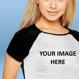 Customizable Black & White Baseball Tee-Shirt