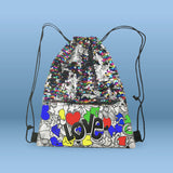 Love Glitter Drawstring Bag-Kids Land